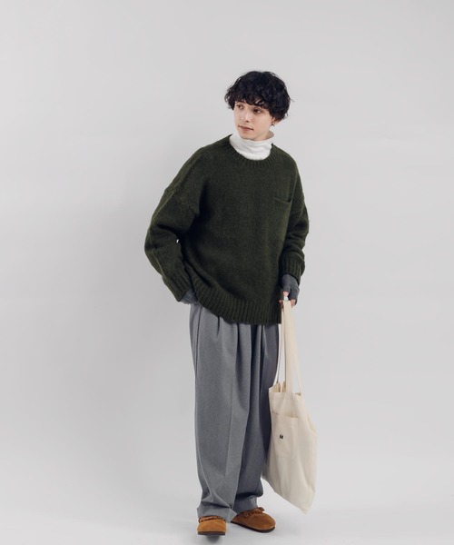 「MUHET」 長袖ニット MEDIUM カーキ レディース_画像8