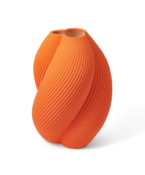 フランス製 花瓶 高さ28cm オレンジ Francfranc（フランフラン） 花瓶 セラミック 3D フラワーベース M