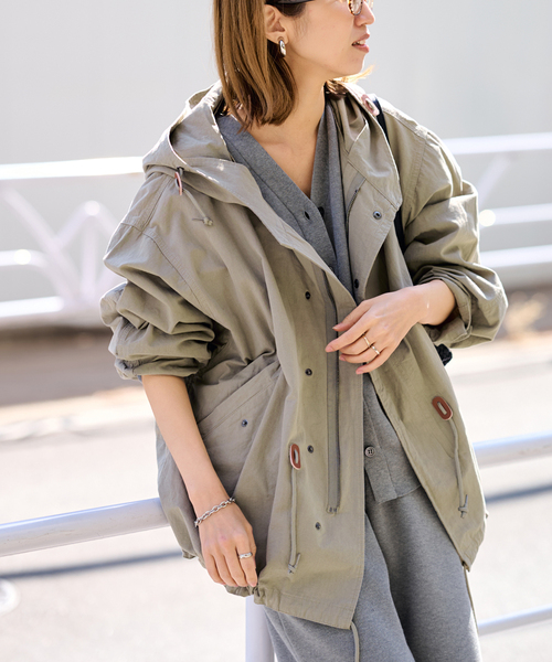 美品 framework 2way ラクーンファーモッズコート 36 カーキ 美品 framework 2way ラクーンファーモッズコート 36 カーキ