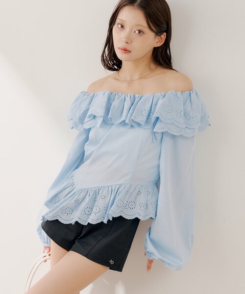 新作 今季 人気 オフショルレースブラウス オフショルダーレースブラウス(ブラウス)｜トップス｜FRAY I.D（フレイ