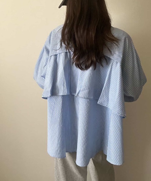 deux amour tシャツ 後ろ切り替えフリルブラウス レディース