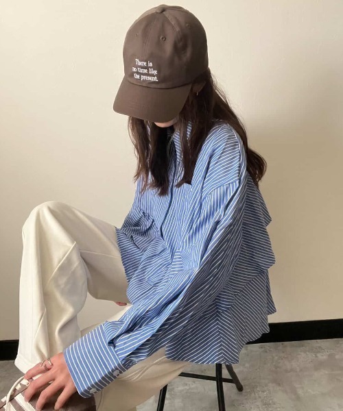 deux amour tシャツ 後ろ切り替えフリルブラウス レディース 
