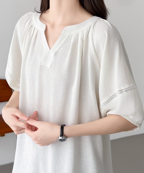 ABITOKYO（アビトーキョー） ブラウス シャツ 半袖 バルーン袖