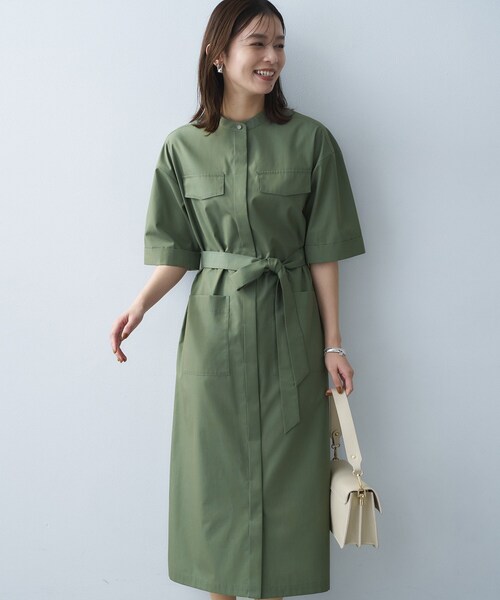 ワンピース 「洗える/前開きボタン」シャンブレーシャツワンピースの画像