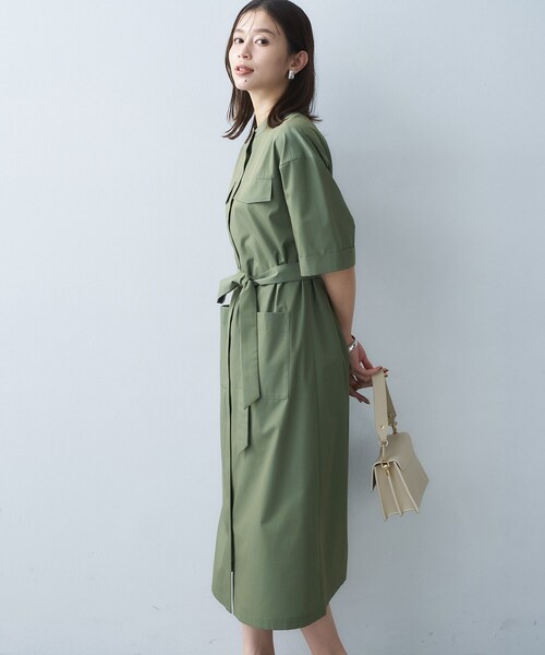 ワンピース 「洗える/前開きボタン」シャンブレーシャツワンピースの画像