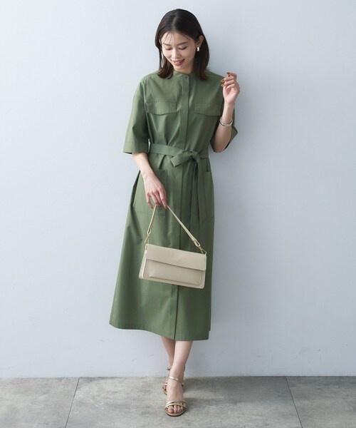 ワンピース 「洗える/前開きボタン」シャンブレーシャツワンピースの画像