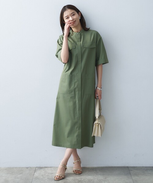 ワンピース 「洗える/前開きボタン」シャンブレーシャツワンピースの画像