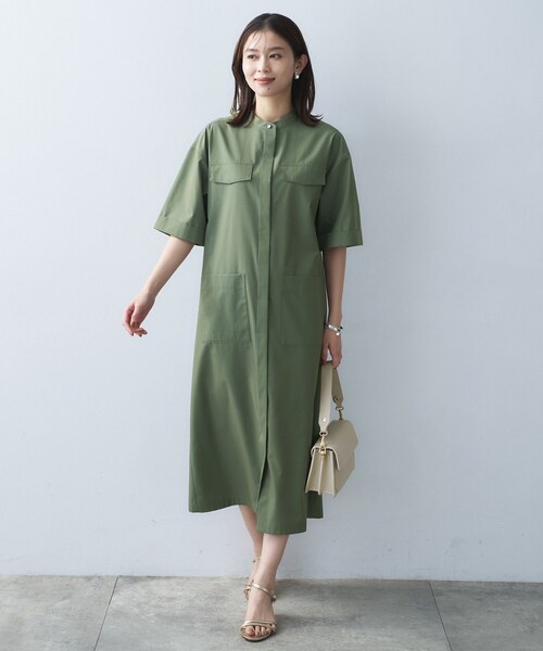 ワンピース 「洗える/前開きボタン」シャンブレーシャツワンピースの画像
