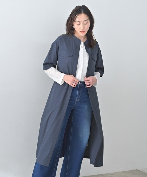 ワンピース 「洗える/前開きボタン」シャンブレーシャツワンピースの画像
