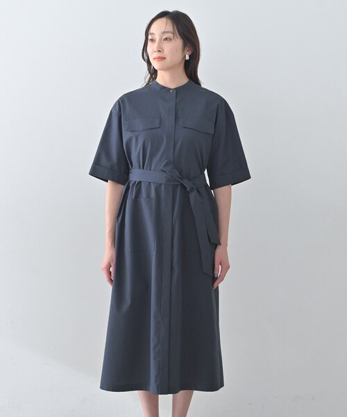ワンピース 「洗える/前開きボタン」シャンブレーシャツワンピースの画像