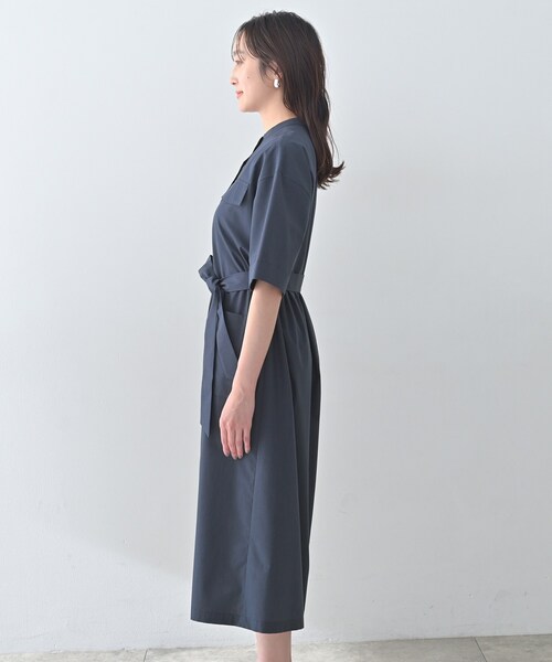 ワンピース 「洗える/前開きボタン」シャンブレーシャツワンピースの画像