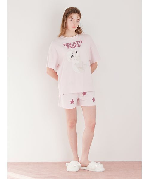 gelato pique ルームウェア　テディベア　ホワイト　上下セット 新品未使用 ジェラートピケ ルームウェア クマベア Steiff テディベア