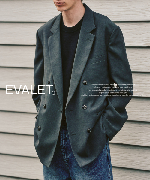 ジャケット テーラードジャケット 「EVALET / エバレット」メッシュWジャケット ”セットアップ着用可能 メンズの画像