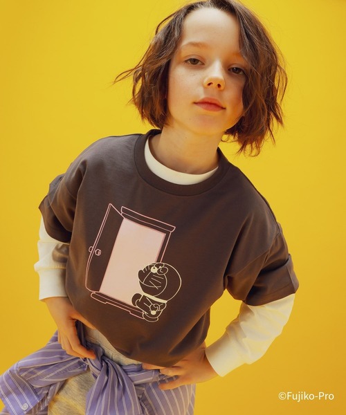 GLOBAL WORK（グローバルワーク） tシャツ ドラえもん/ヘビロッTEE半袖