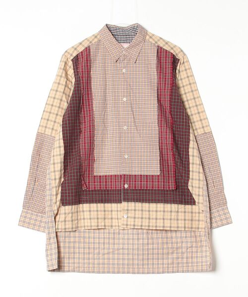 「NOZOMI ISHIGURO」 チェック柄長袖シャツ「TAMBOURINEコラボ」 ONE SIZE ベージュ メンズ