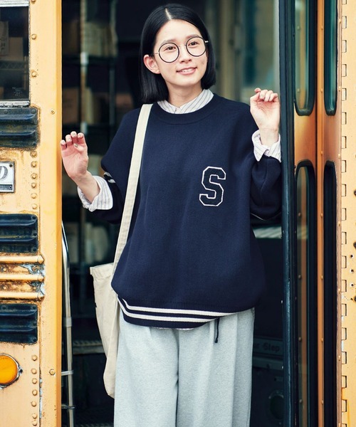 「Sunny clouds」 長袖ニット MEDIUM ネイビー レディース_画像2