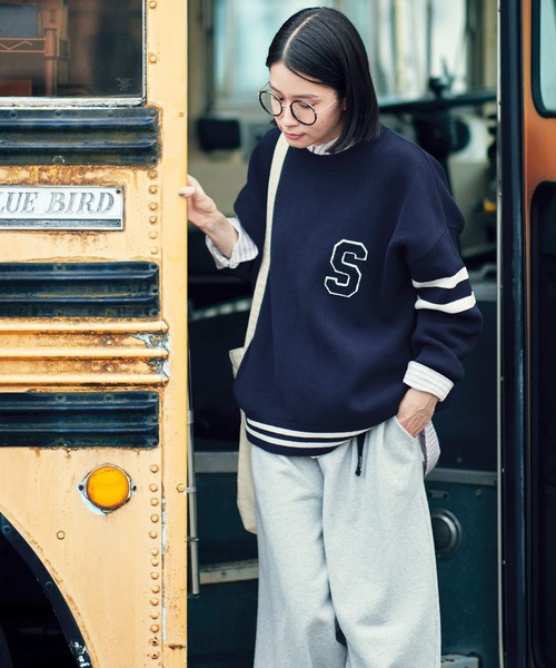 「Sunny clouds」 長袖ニット MEDIUM ネイビー レディース_画像3