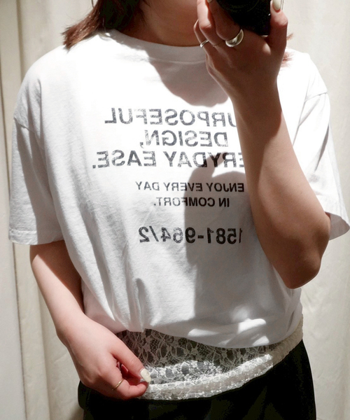 フレームワークFRAMeWORK★Messageメッセージ Tシャツ　ロゴ FRAMeWORK（フレームワーク） tシャツ カスレロゴプリントTシャツ