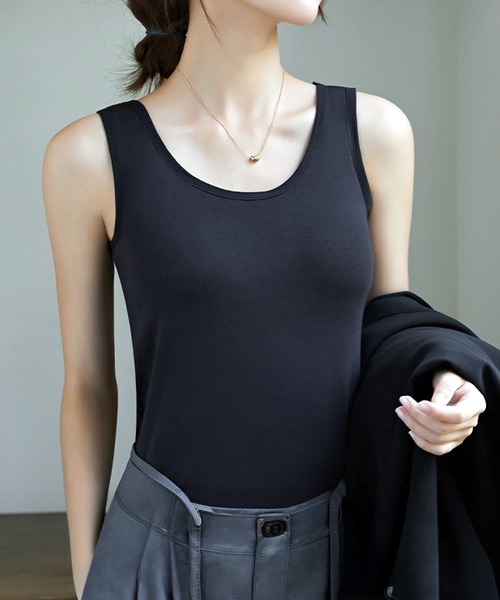 charbon タンクトップ ノースリーブ シャルボン タンクトップ ノースリーブ ブラトップタンクトップタイプ レディース