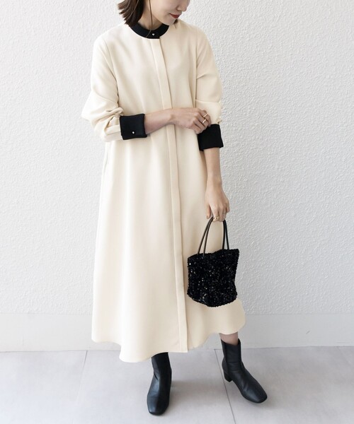 「SHIPS any」 「NavyBlue」長袖ワンピース ONE SIZE ネイビー レディースの画像