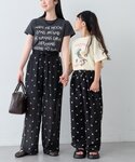 ワイドパンツ パンツ 「KIDS」フラワー刺繍...の詳細画像2