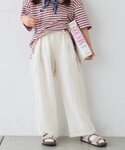 ワイドパンツ パンツ 「KIDS」フラワー刺繍...の詳細画像3
