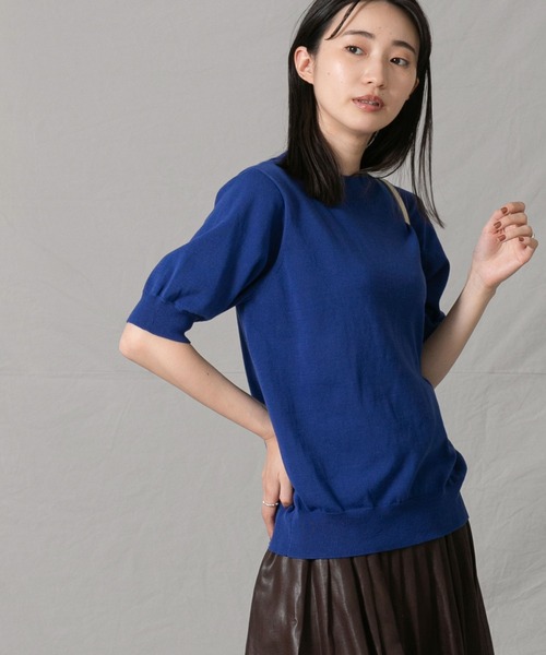 「Gready Brilliant」 半袖ニット 38 ブルー レディース_画像2