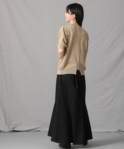「Gready Brilliant」 半袖ニット 38 ブルー レディース_画像9