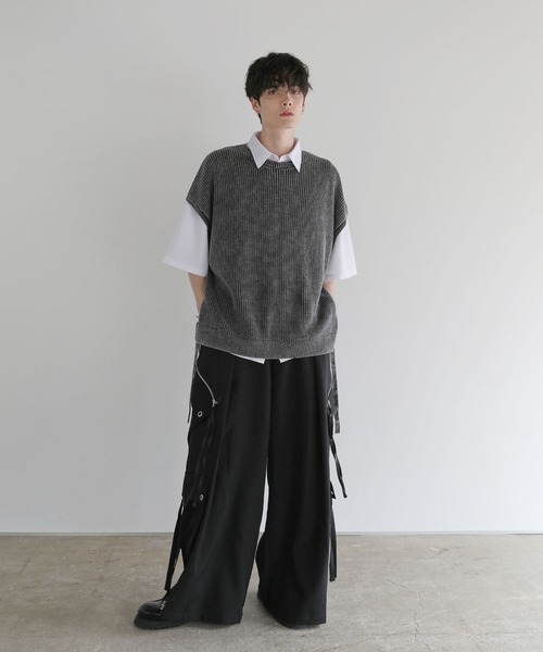 「LILL」 ノースリーブニット S グレー メンズ_画像7
