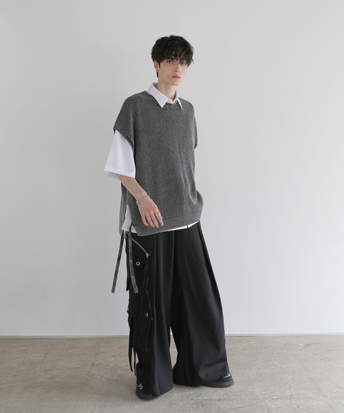 「LILL」 ノースリーブニット S グレー メンズ_画像9