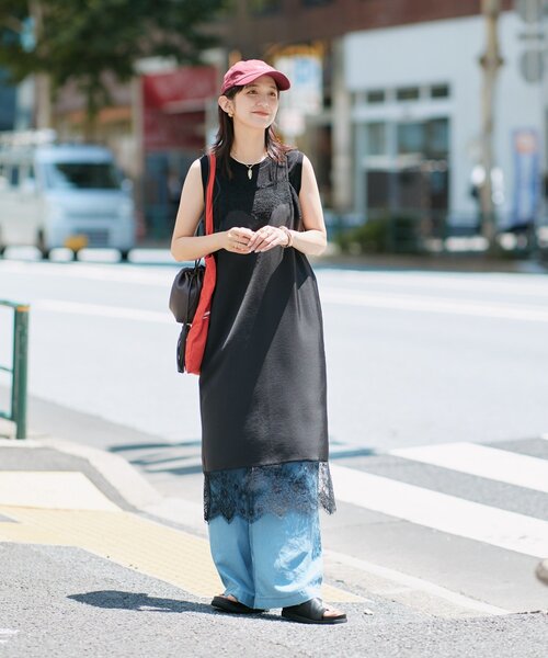 ワイドパンツ パンツ 予約「手洗い可/SETUP対応/一部WEB限定」ドレーピーデニムワイドパンツ レディースの画像