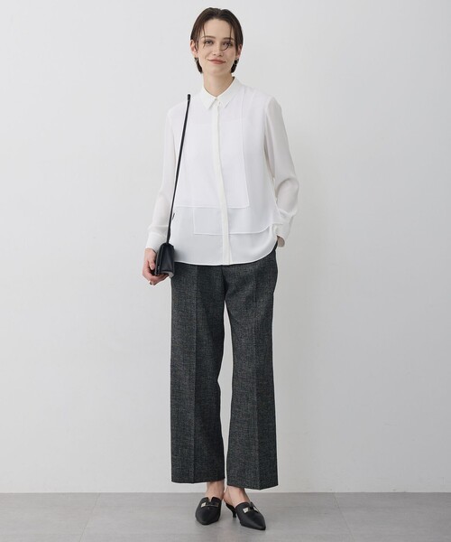 「ICB」 長袖ブラウス LARGE ホワイト レディース_画像3