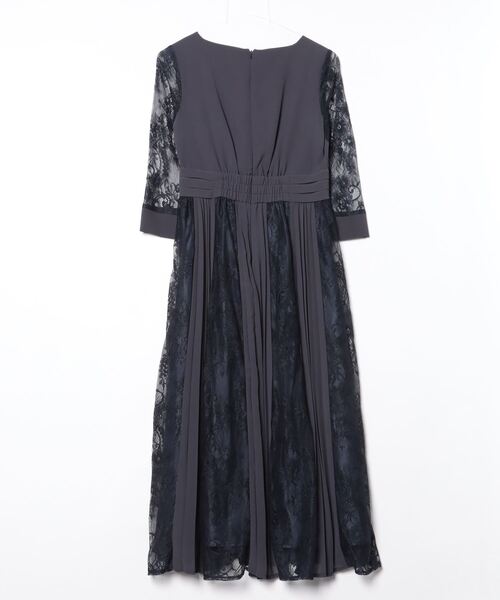 「PourVous」 7分袖ワンピース M ネイビー レディース_画像2