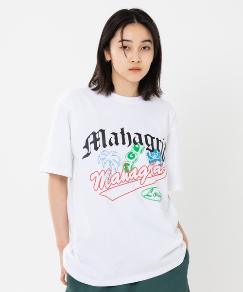 tシャツ 「mahagrid/マハグリッド」OVERLAP TEE/オーバーラップ 半袖 カットソー レディース メンズ MAHAGRID tシャツ 「mahagrid/マハグリッド」OVERLAP TEE