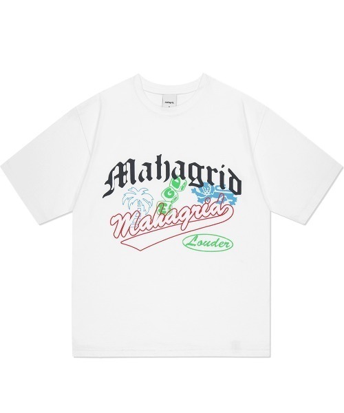 tシャツ 「mahagrid/マハグリッド」OVERLAP TEE/オーバーラップ 半袖 カットソー レディース メンズ MAHAGRID tシャツ 「mahagrid/マハグリッド」OVERLAP TEE