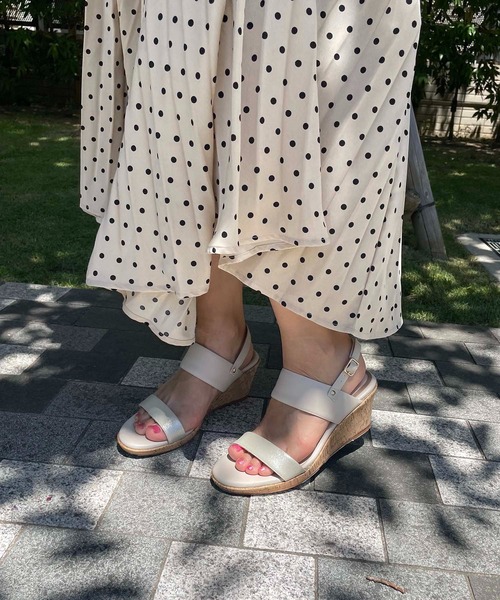 Riz raffinee（リズ ラフィーネ） サンダル ダブルストラップウエッジ