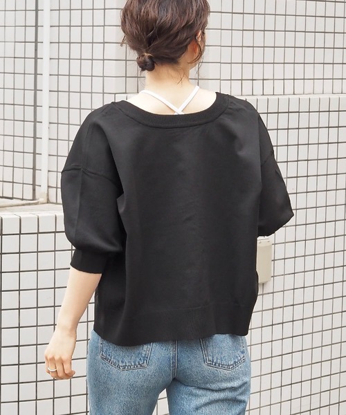 tシャツ 「ZOZO限定」ネックパールダブルスリーブトップス レディース tシャツ パールモチーフペプラムトップス レディース : ZOZOTOWN