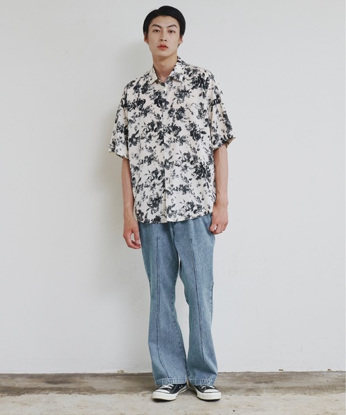 ✩MANGOHOUSE・半袖シャツ✩ 美品 値下げしました お値下げ☻かりゆしウェア◎アロハシャツ◎Mango◎マンゴー