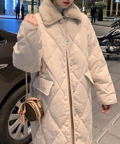 c.u.l ダウンコート ダウンジャケット ロング キルティング モンスター