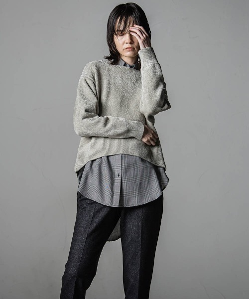 la.f（ラ・エフ） ニット セーター 華やかショート丈フェザーニット