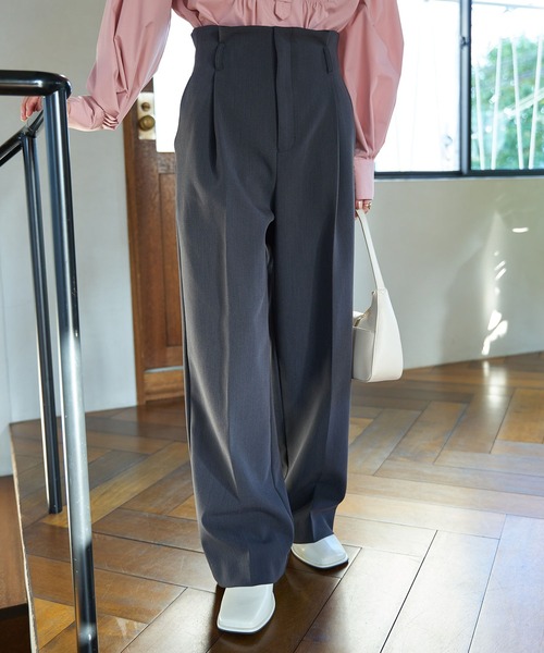 パンツ スラックス レディース 裏起毛 3色 VIS スラックス パンツ 「洗える・防シワ」美easy裏起毛ワイド