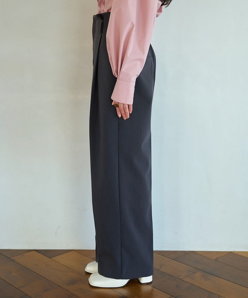 パンツ スラックス レディース 裏起毛 3色 VIS スラックス パンツ 「洗える・防シワ」美easy裏起毛ワイド