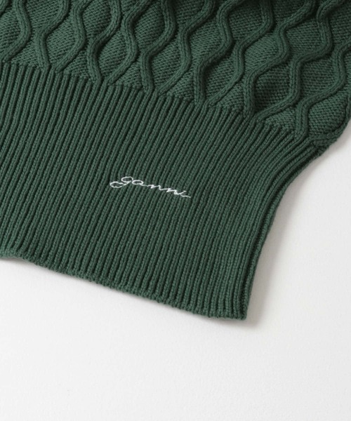 ニット セーター GANNI　Cable Open Shoulder Knit レディース GANNI ニット セーター GANNI Cable Open Shoulder Knit