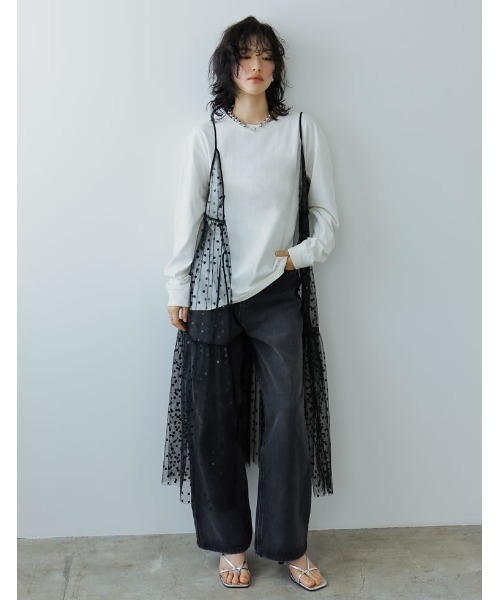 チュール ミディアムワンピース パーティー r-1116 Re:EDIT ワンピース 「2024SS COLLECTION」「低身長サイズ有