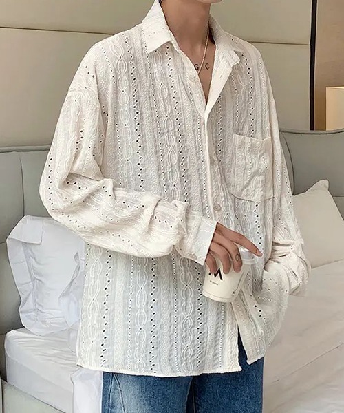 【美品✨】Plage ロングシャツ　ビックシルエット　羽織り　抜け感　日本製　青 美品✨】Plage ロングシャツ ビックシルエット 羽織り 抜け感