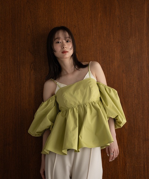 mideal ボリュームオフショルダーブラウス mideal ブラウス シャツ volume off shoulder blouse