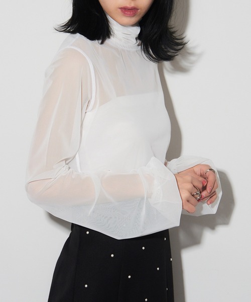 tシャツ 「SIMONE WILD」MESH BLOUSE JANE メッシュハイネック シアートップス レディース tシャツ 「SIMONE WILD」MESH BLOUSE JANE メッシュハイネック