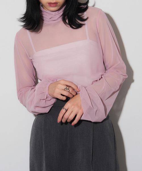 tシャツ 「SIMONE WILD」MESH BLOUSE JANE メッシュハイネック シアートップス レディース