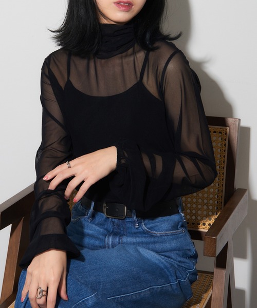 tシャツ 「SIMONE WILD」MESH BLOUSE JANE メッシュハイネック