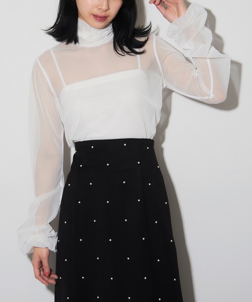 tシャツ 「SIMONE WILD」MESH BLOUSE JANE メッシュハイネック シアートップス レディース tシャツ 「SIMONE WILD」MESH BLOUSE JANE メッシュハイネック